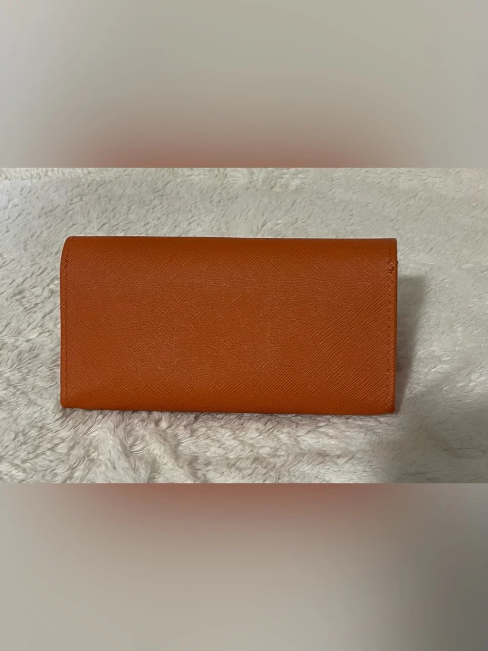 Tory Burch Burnt Orange Leather Logo Sun Glasses Case